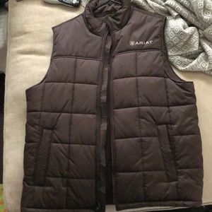 Ariat Brown Fleece Lined Vest Size L
